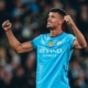 Matheus Nunes celebrates his first goal for City against Watford