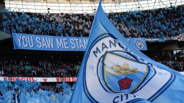 Manchester City logo on its flag