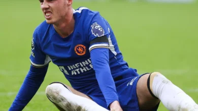 Cole Palmer Wincing in Pain