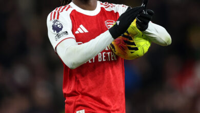 Arsenal Win 4th Consecutive North London Derby Eberechi Eze With The Match Ball After His Hat Trick