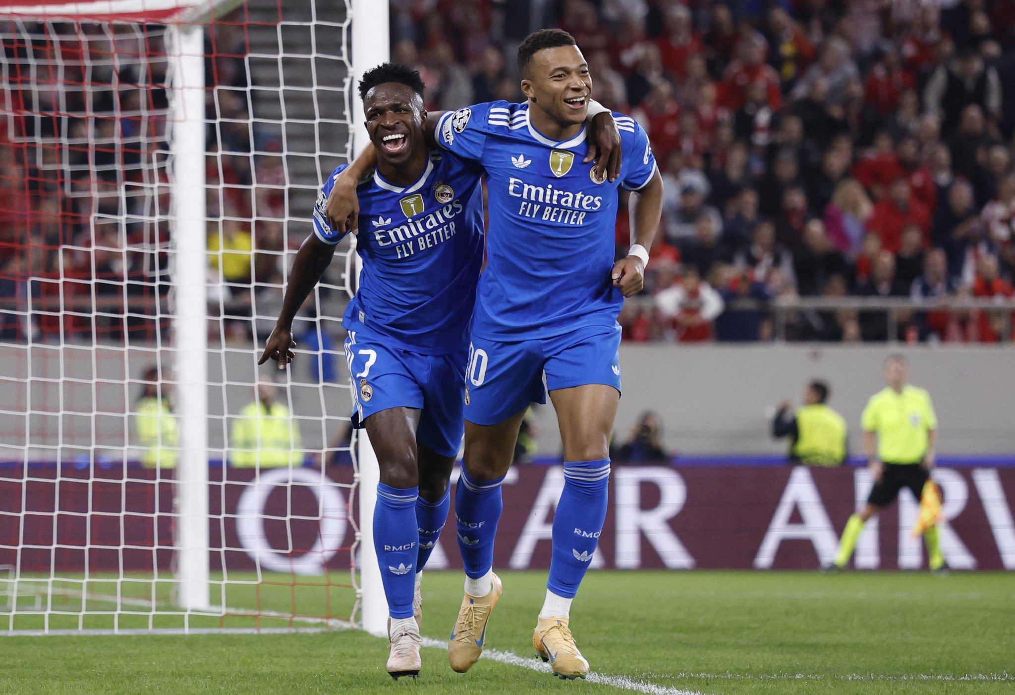 Kylian Mbappe and Vinicius Junior Celebrating A Goal Together