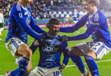 Como Players Celebarting A Goal vs Sassuolo