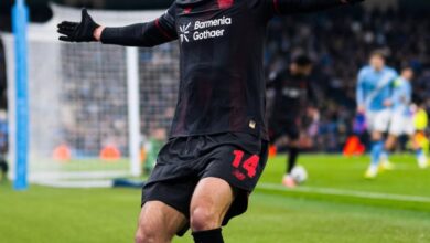 Patrik Schick Celebrating His Goal Vs Man City