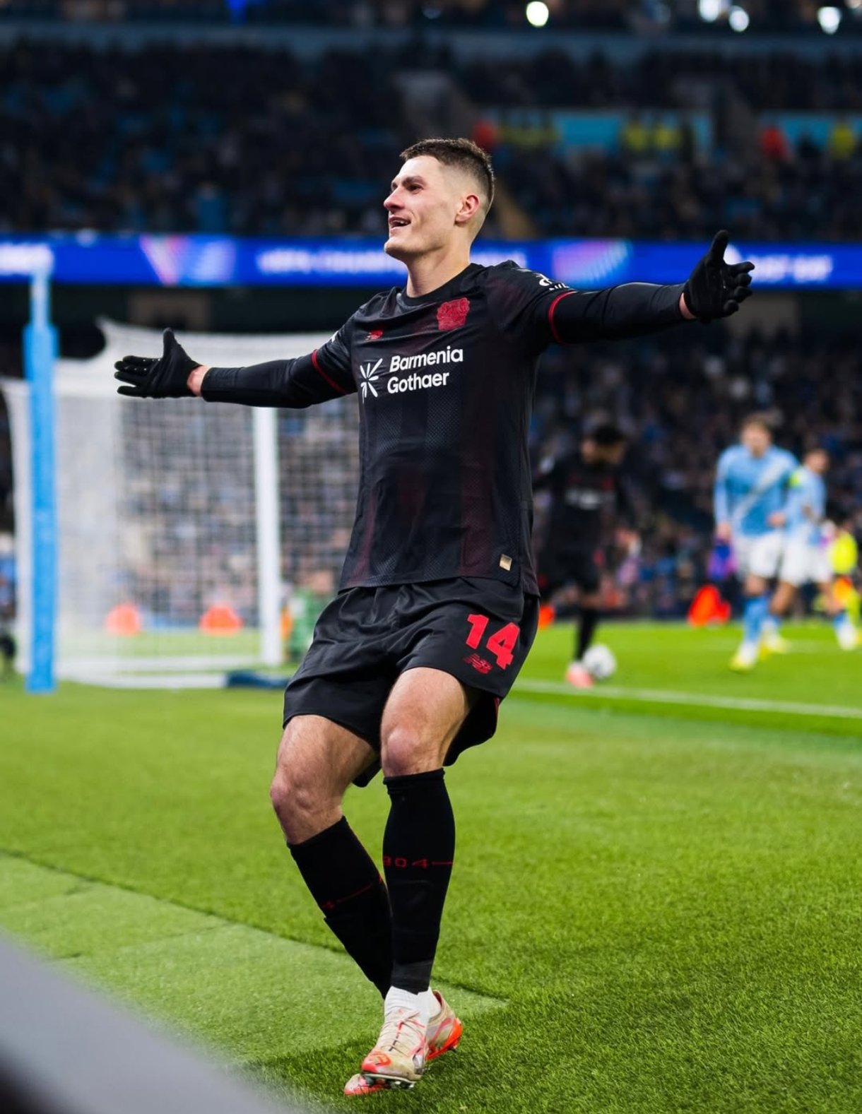 Patrik Schick Celebrating His Goal Vs Man City