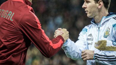 Europe vs South America : Football's Great Battle Messi and Ronaldo Handshake