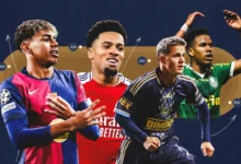 Lamine Yamal, Ethan Nwaneri, Cavan Sullivan and Estevao on the NXGN 2025 cover