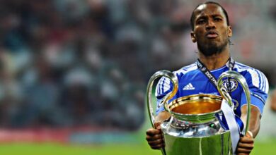 Didier Drogba Celebrating With The UCL Trophy