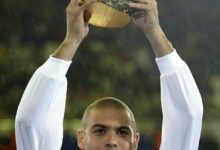 Ronaldo Nazario Holding Up His 2002 Ballon d'Or
