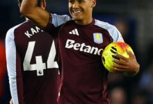 Ollie Watkins Celebrating His Goal Vs Brighton