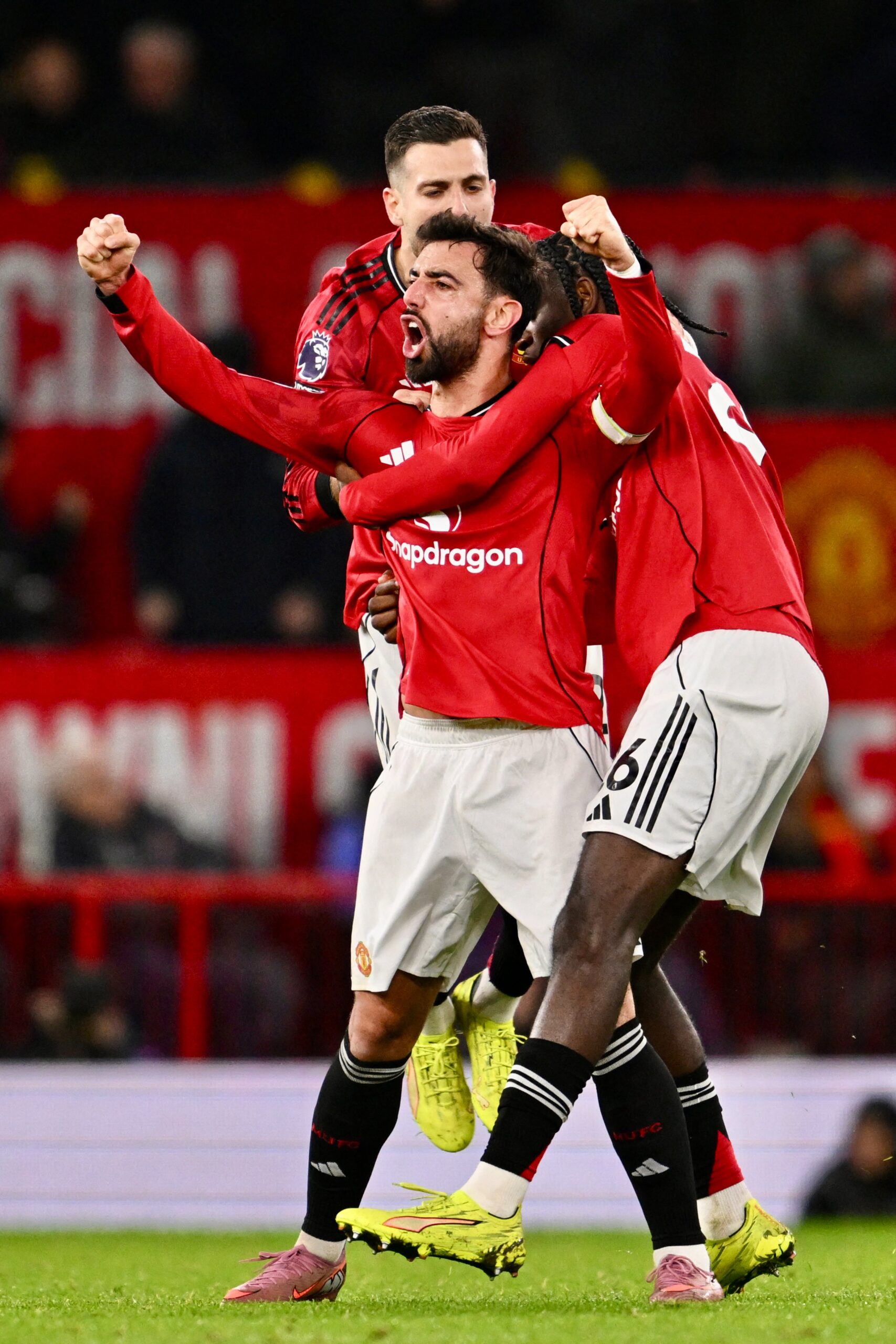 Bruno Fernandes Celebrating His Goal With His Teammates