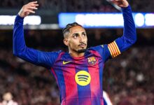 Raphinha After Scoring vs Atletico Madrid