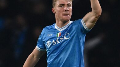 Napoli 2-1 Juventus Rasmus Hojlund Celebrating His Goal Vs Juventus