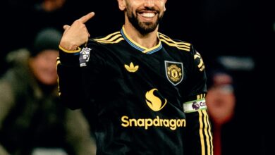 Wolves 1-4 Manchester United Bruno Fernandes Celebrating A Goal Yesterday