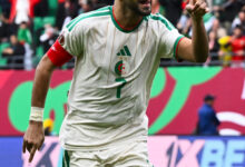 Riyad Mahrez Celebrating His Goal Yesterday
