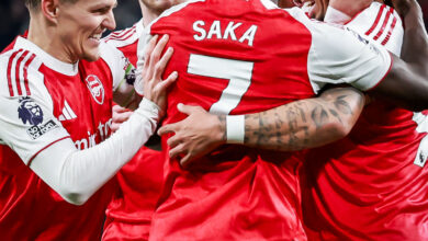 Arsenal Players Celebrating A Goal Yesterday