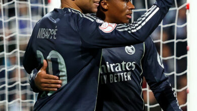 Kylian Mbappe Celebrating His Goal With Endrick