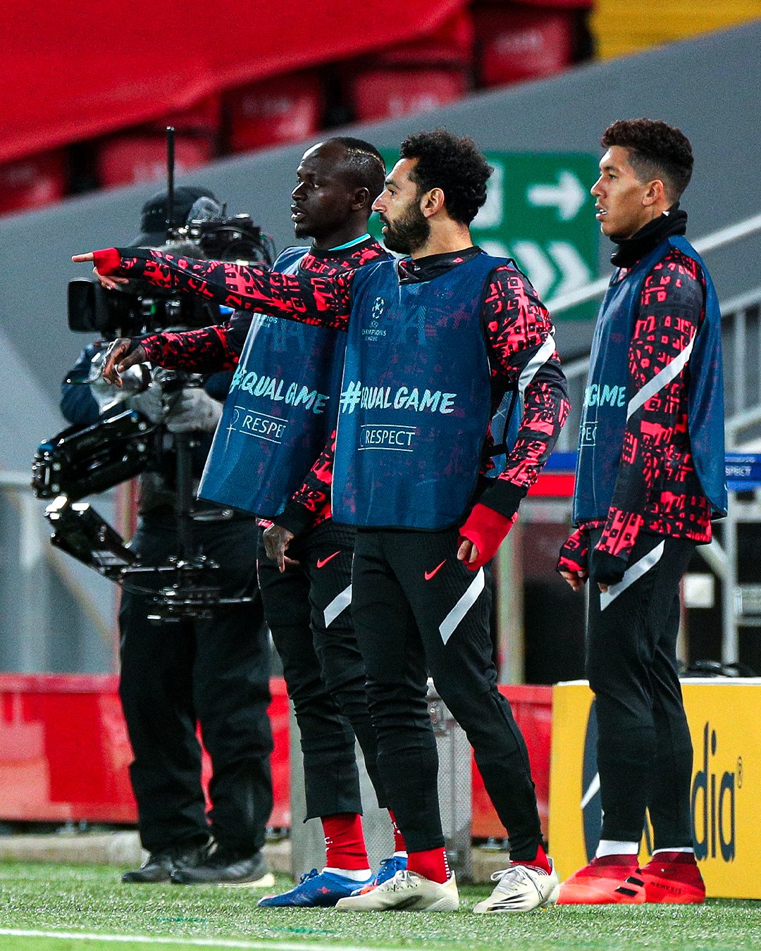 (L to R) Sadio Mane, Mohamed Salah and Roberto Firmino