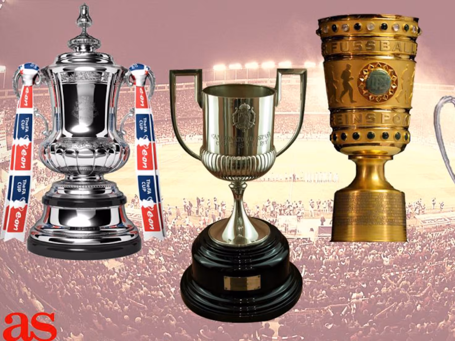 FA Cup, Copa Del Rey and DFB Pokal Trophies