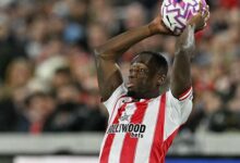 Brentford's Michael Kayode Executing A Throw-in