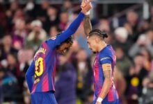 Raphinha and Lamine Yamal Celebrating Together