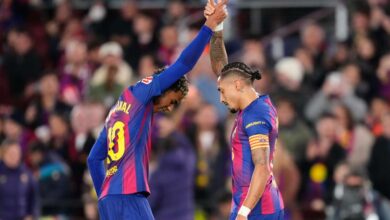 Barcelona 2-0 Osasuna Raphinha and Lamine Yamal Celebrating Together